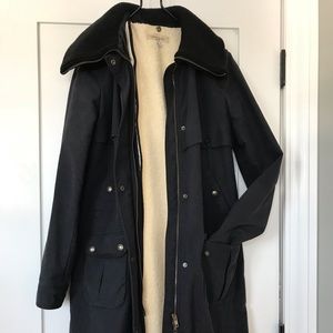 See by Chloe long, black coat.